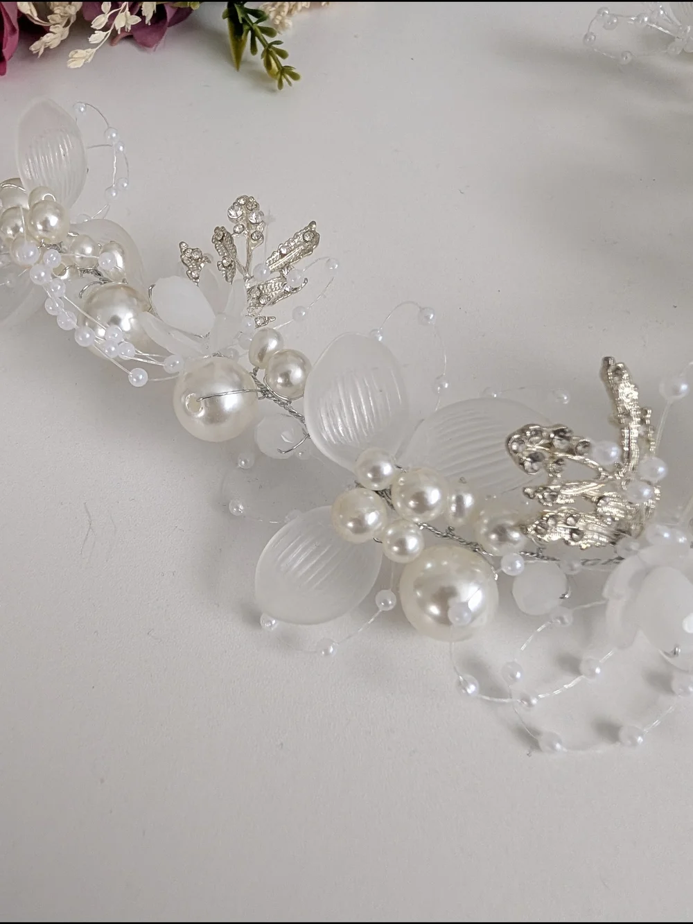 Bridal Pearl and Crystal Hair Vine - White